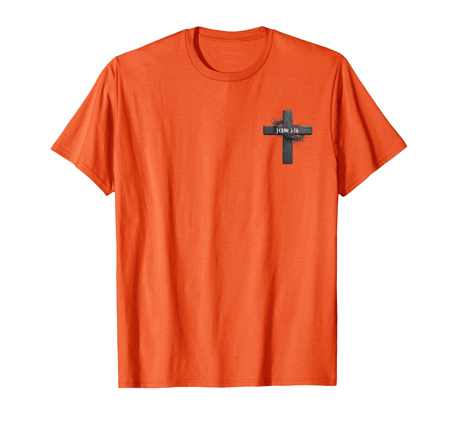 John 3:16 Rugged Cross & Crown of Thorns-Jesus Carries Cross T-Shirt