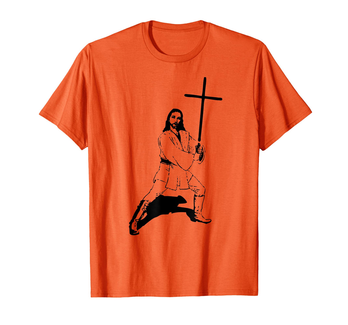 Funny Jesus With Saber - Jesus Cross Christian God & Jesus T-Shirt