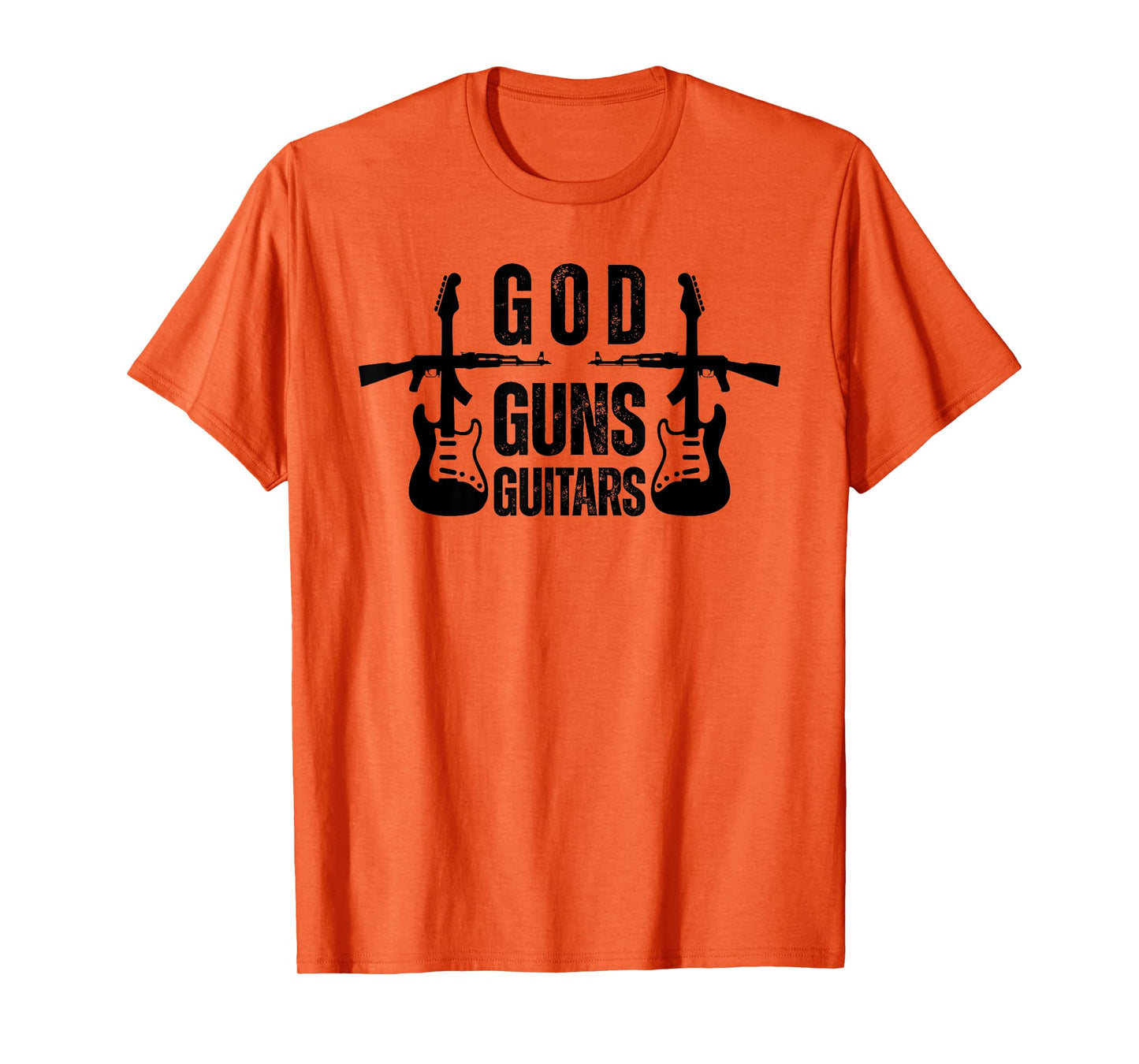 God Guns Guitar Funny Christian Guitar Lover T-Shirt