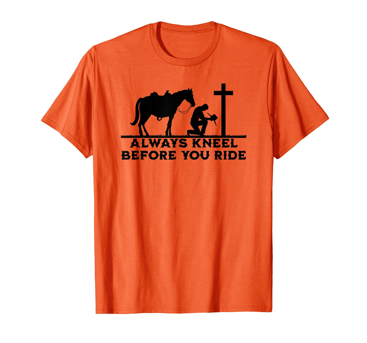 Cowboy Kneeling At Cross Christian Jesus Western Style Men T-Shirt
