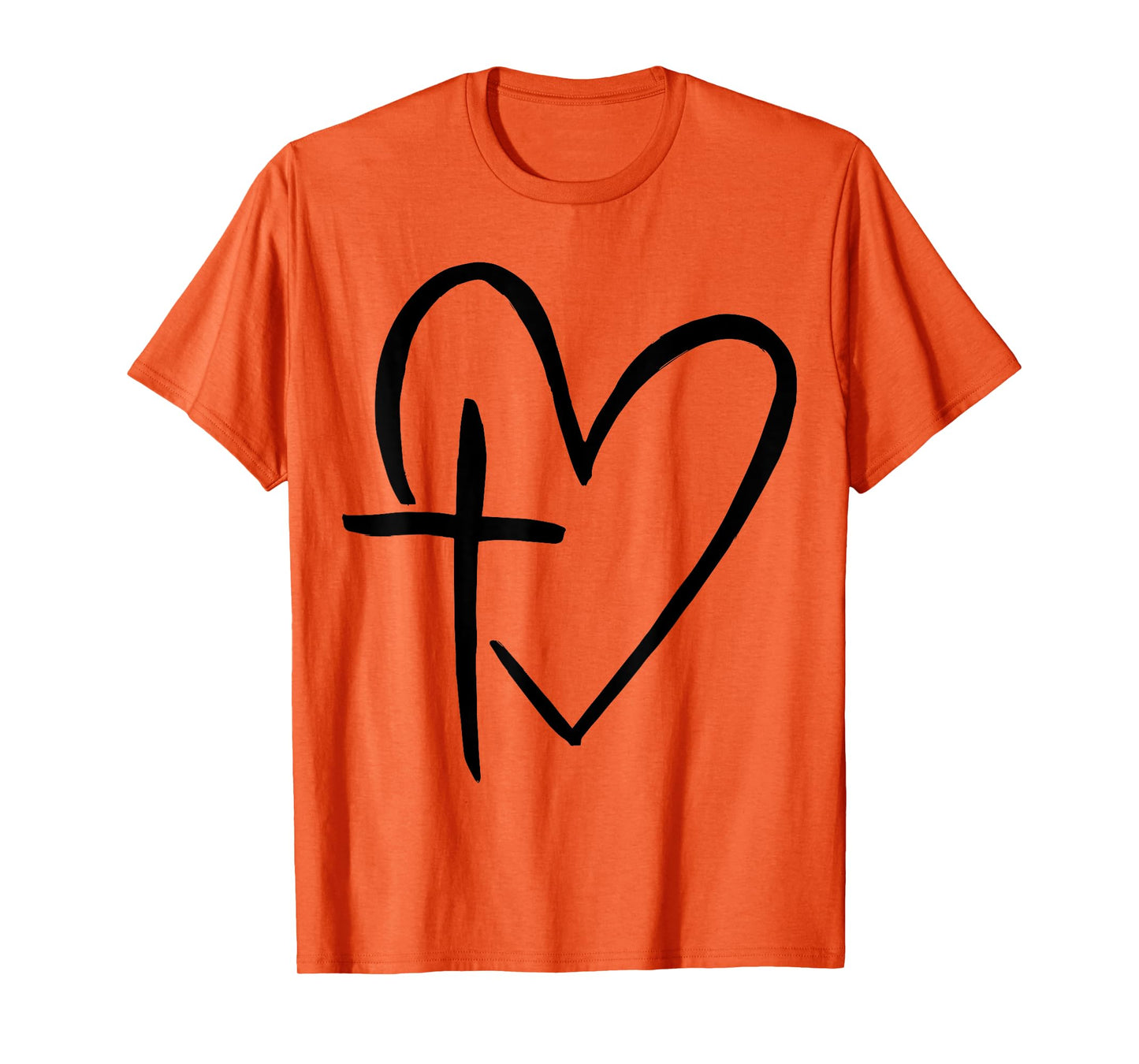 Stylish Cross In Heart Christian Heart Christian Cross T-Shirt
