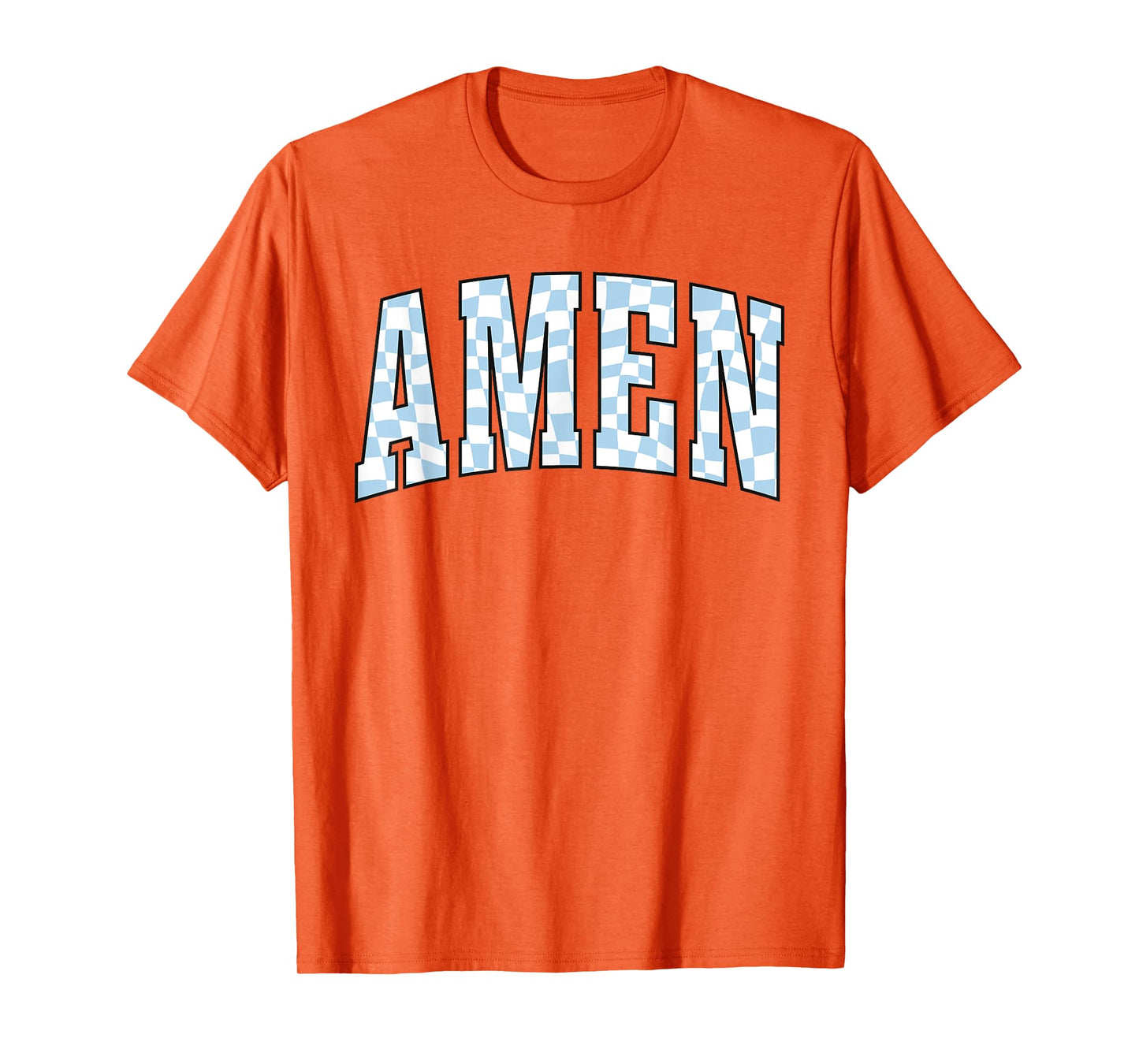 Amen Religious Checkerboard Christian Bible Verse Jesus T-Shirt
