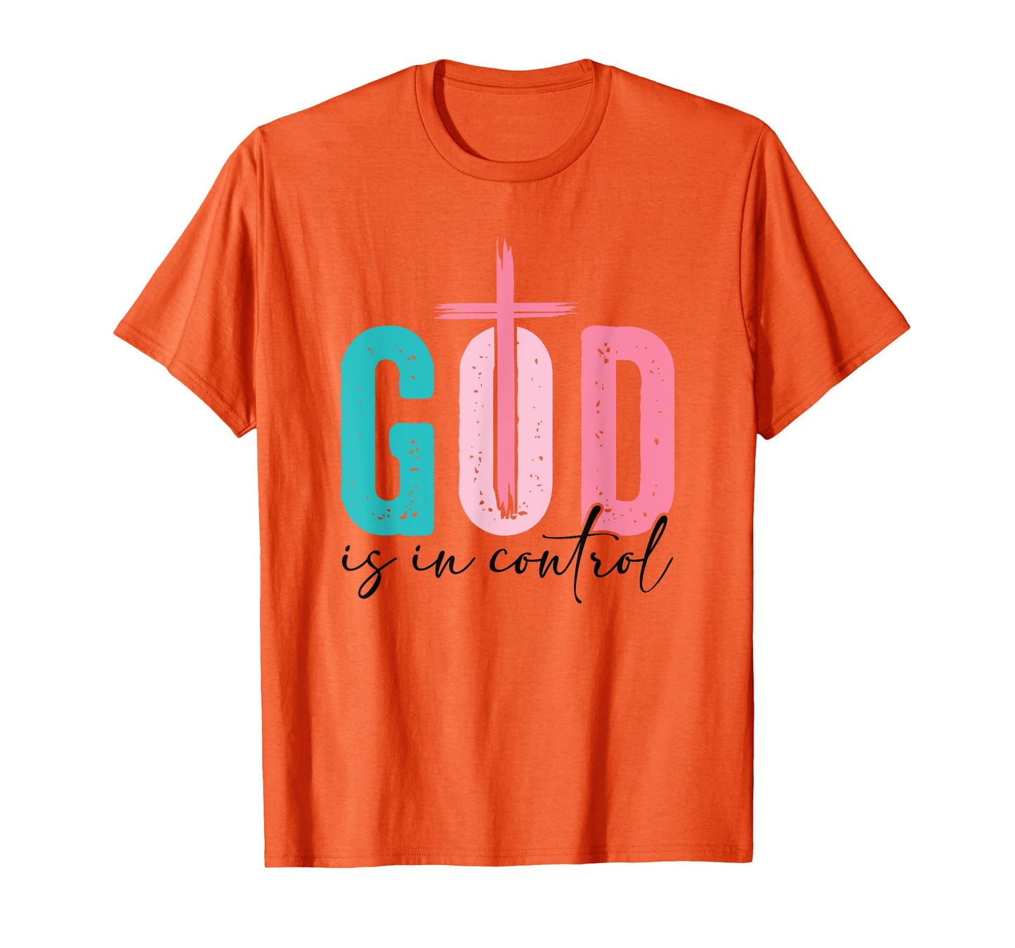 Christian Faith Shirt God is in Control Cross Religious Tee T-Shirt