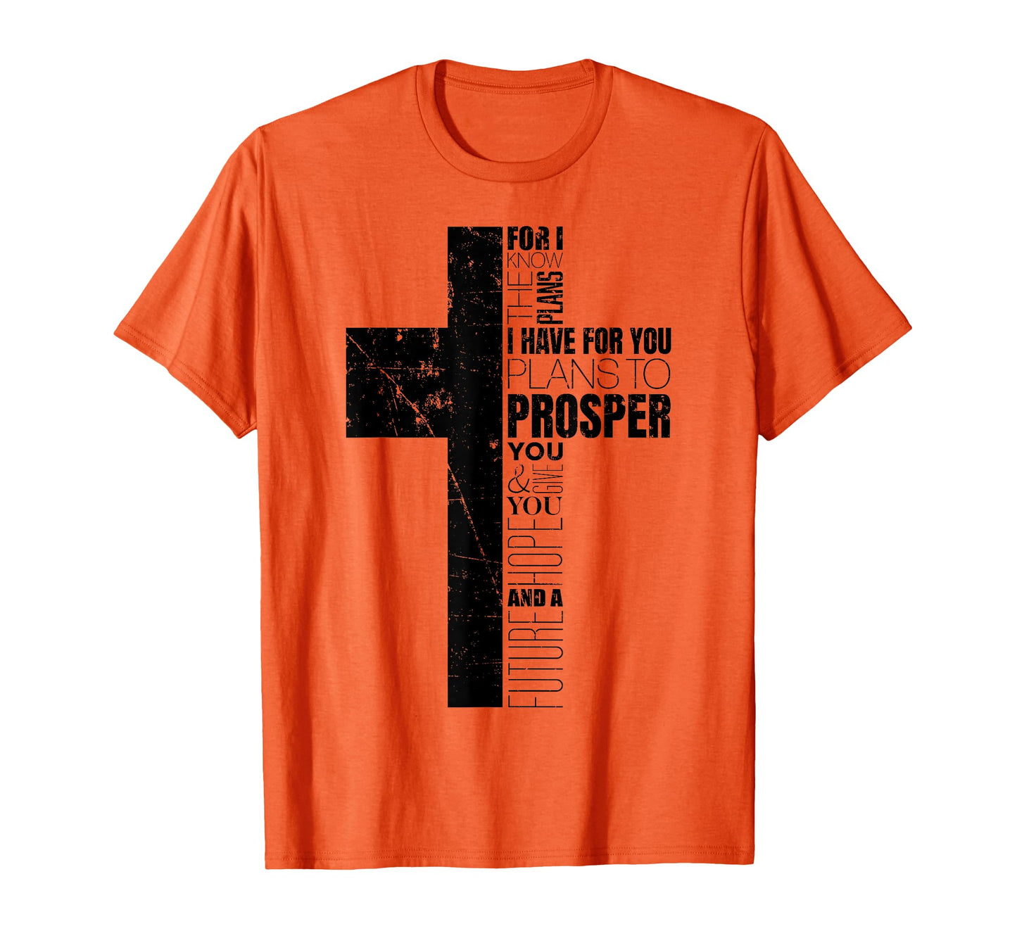 Jeremiah 29:11 Christian Bible Verse Cross Faith Graphic T-Shirt