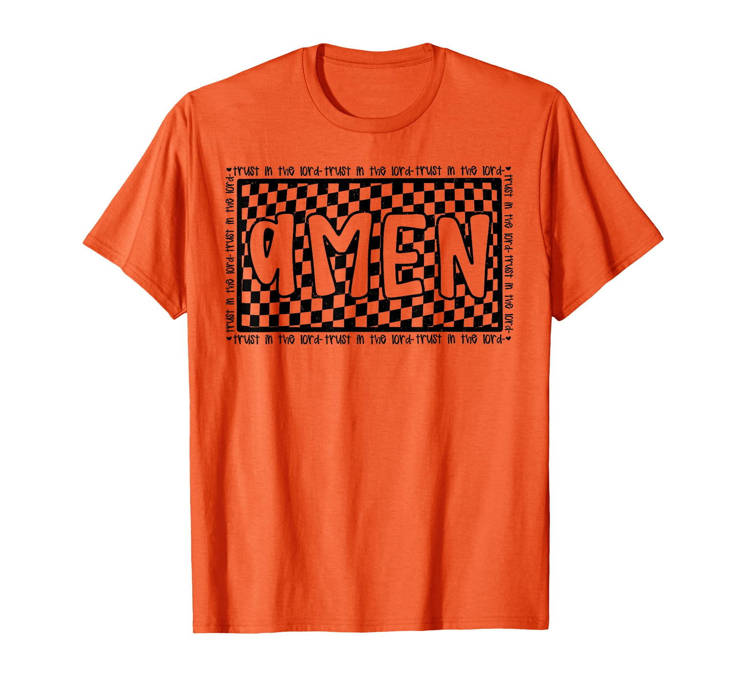 Checkered Amen Vintage Jesus Bible Verse Christian Religious T-Shirt