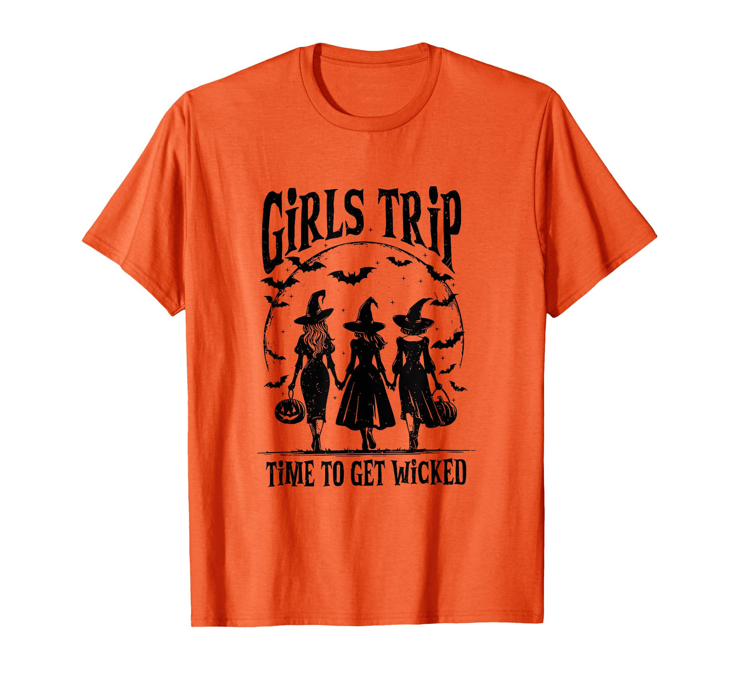 Girls Trip Time To Get Wicked Halloween Salem Witch Womens T-Shirt