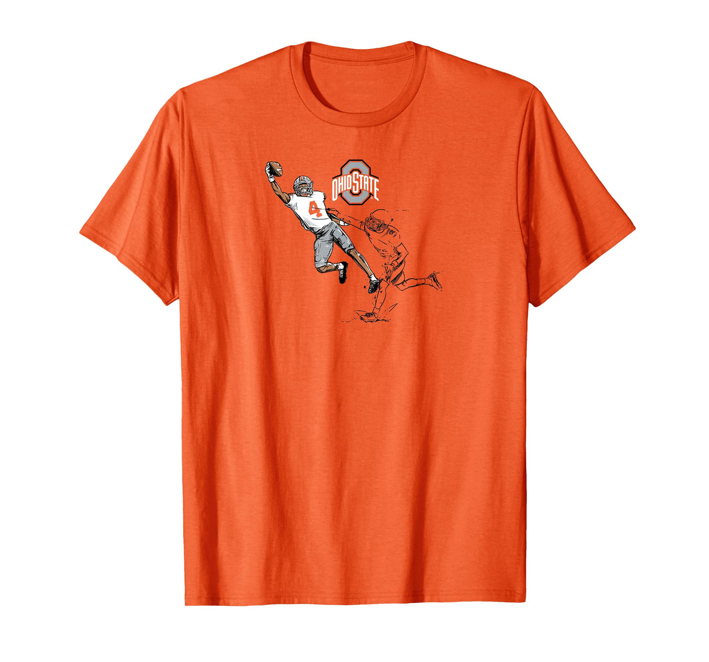 BreakingT - Jeremiah Smith One-Handed Catch Ohio State Football T-Shirt - Unisex Adults - Red - Small - Short Sleeve - Classic Fit - Custom Artwork, Officially Licensed