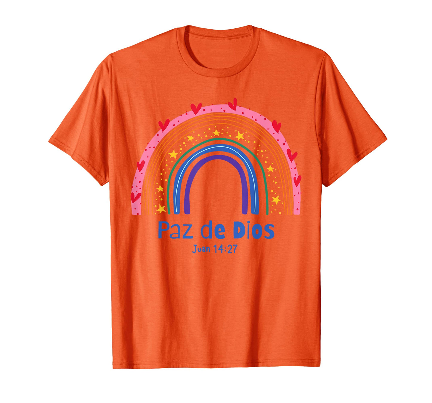 Paz de Dios, GOD's PEACE, Juan 14:27, rainbow T-Shirt