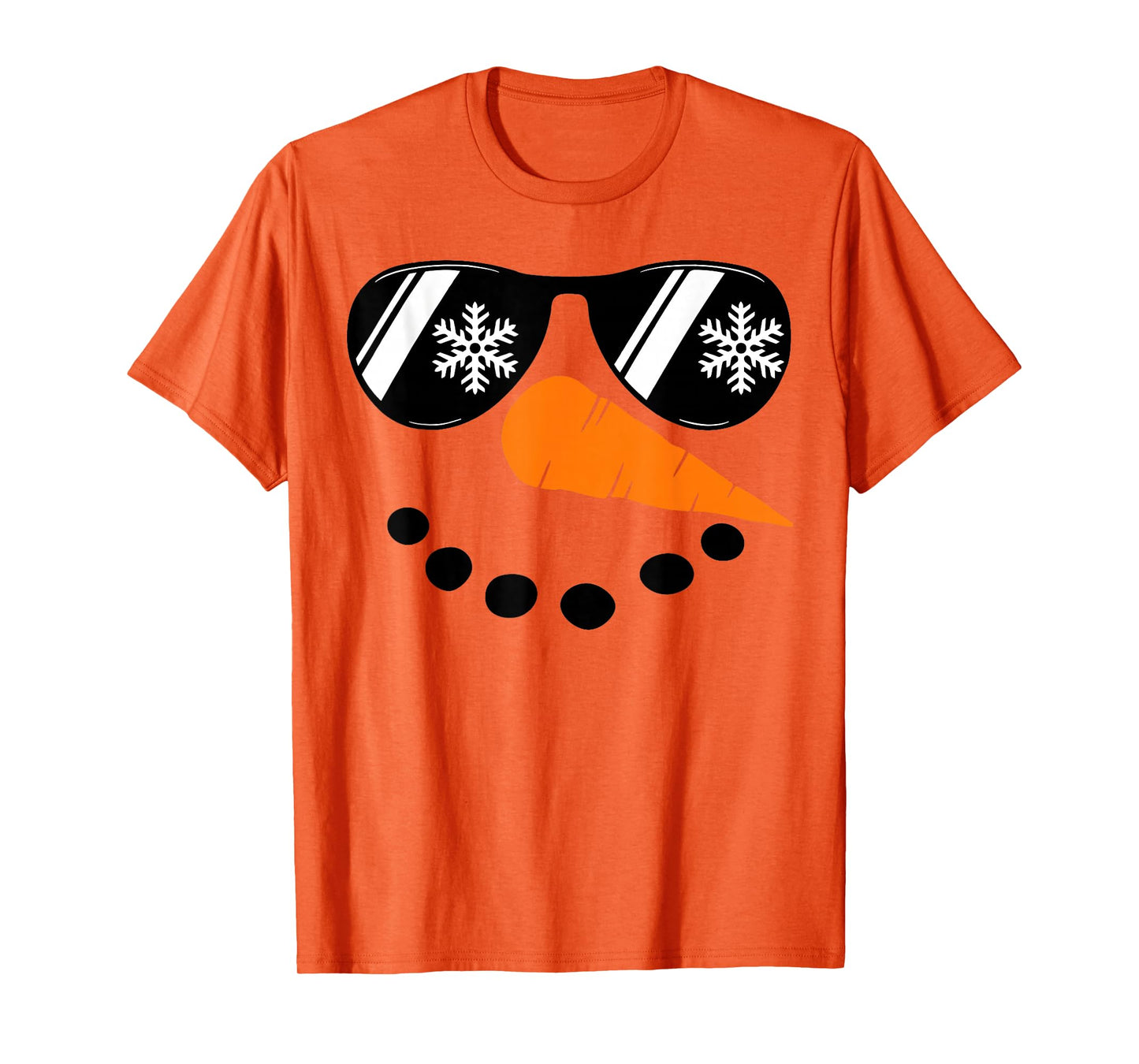 Snowman Face Family Christmas Matching Costume Men Women Kid T-Shirt