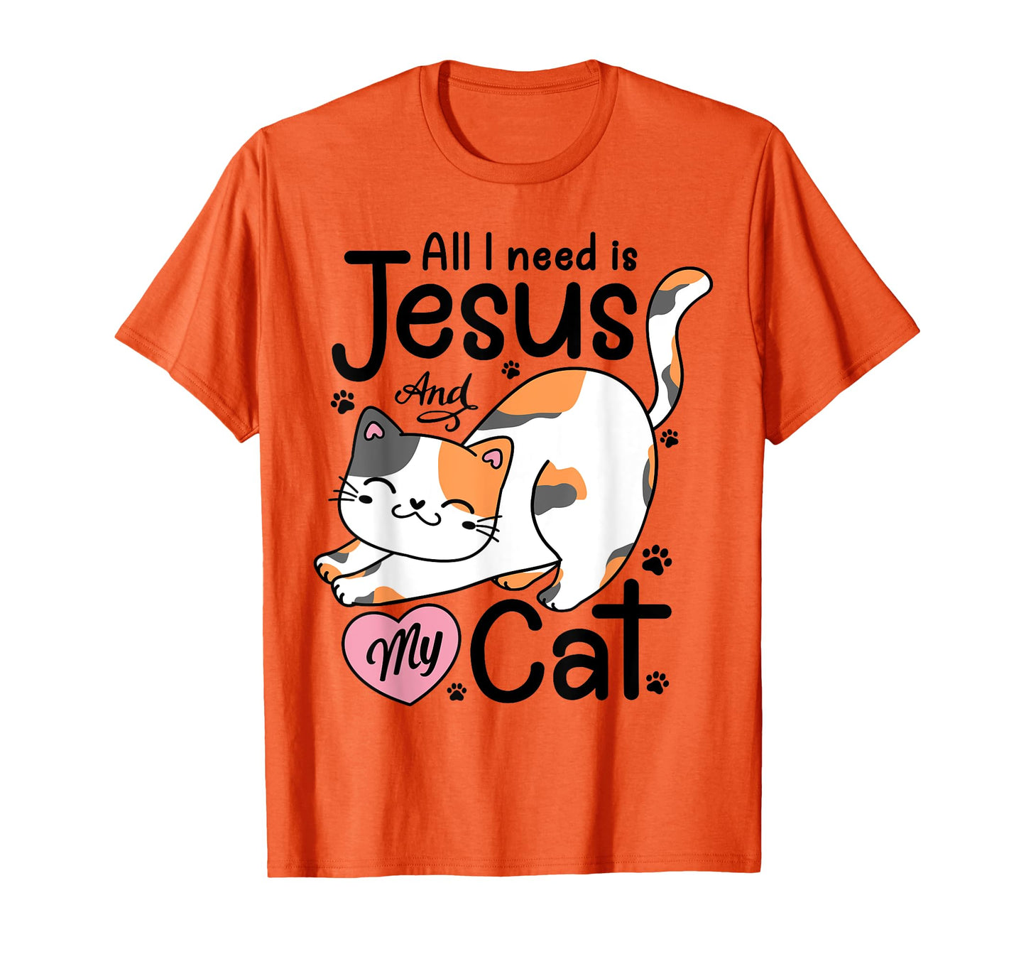 All I Need Is Jesus And My Cat Lover Christian Women Girls T-Shirt