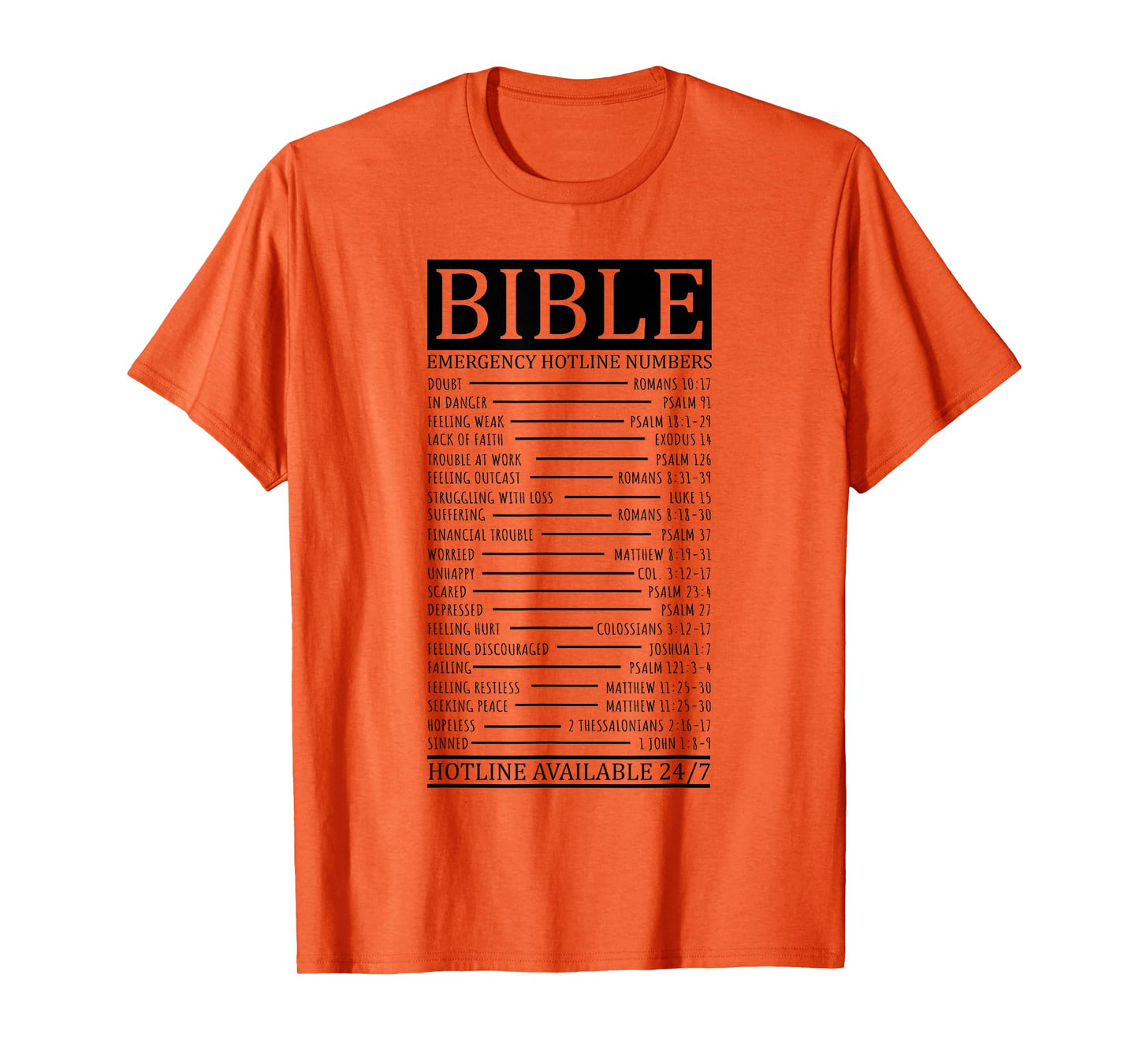 Bible Emergency Hotline Numbers | Christian T-Shirt