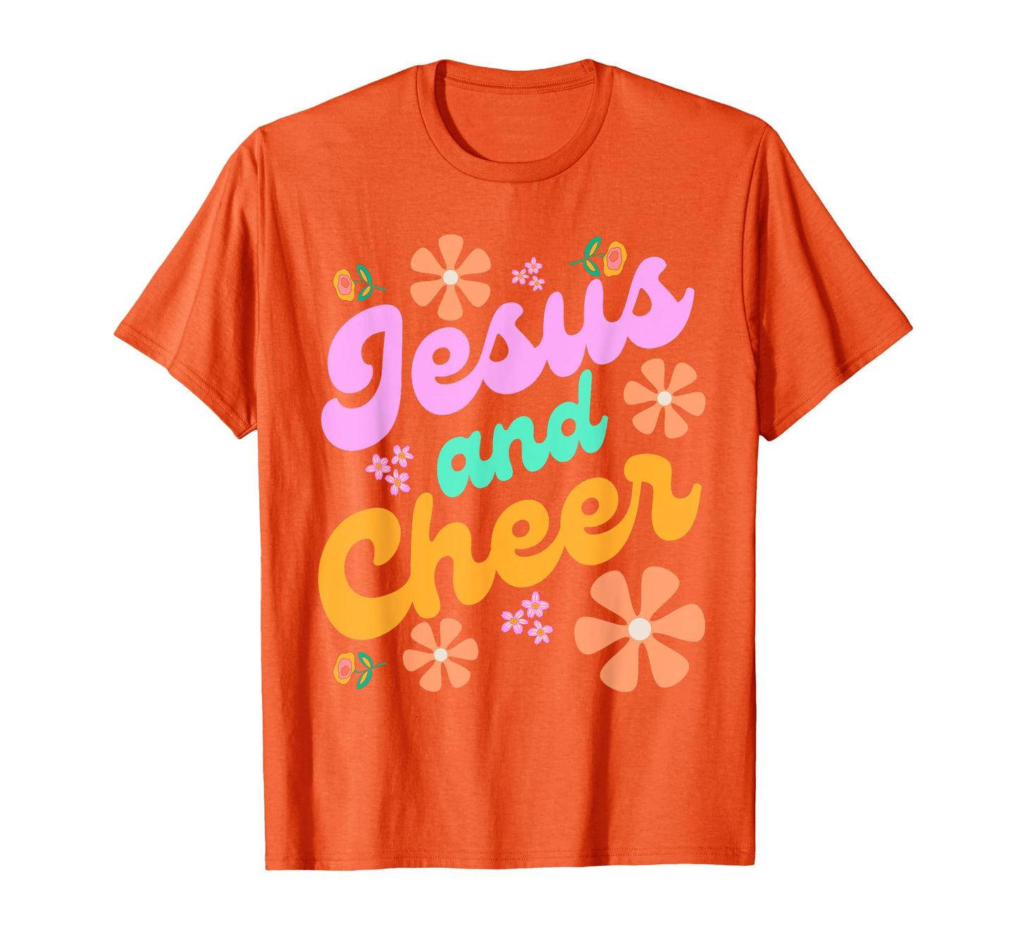 Jesus and Cheer Cheerleading Coach Funny Groovy y2k Chrstian T-Shirt