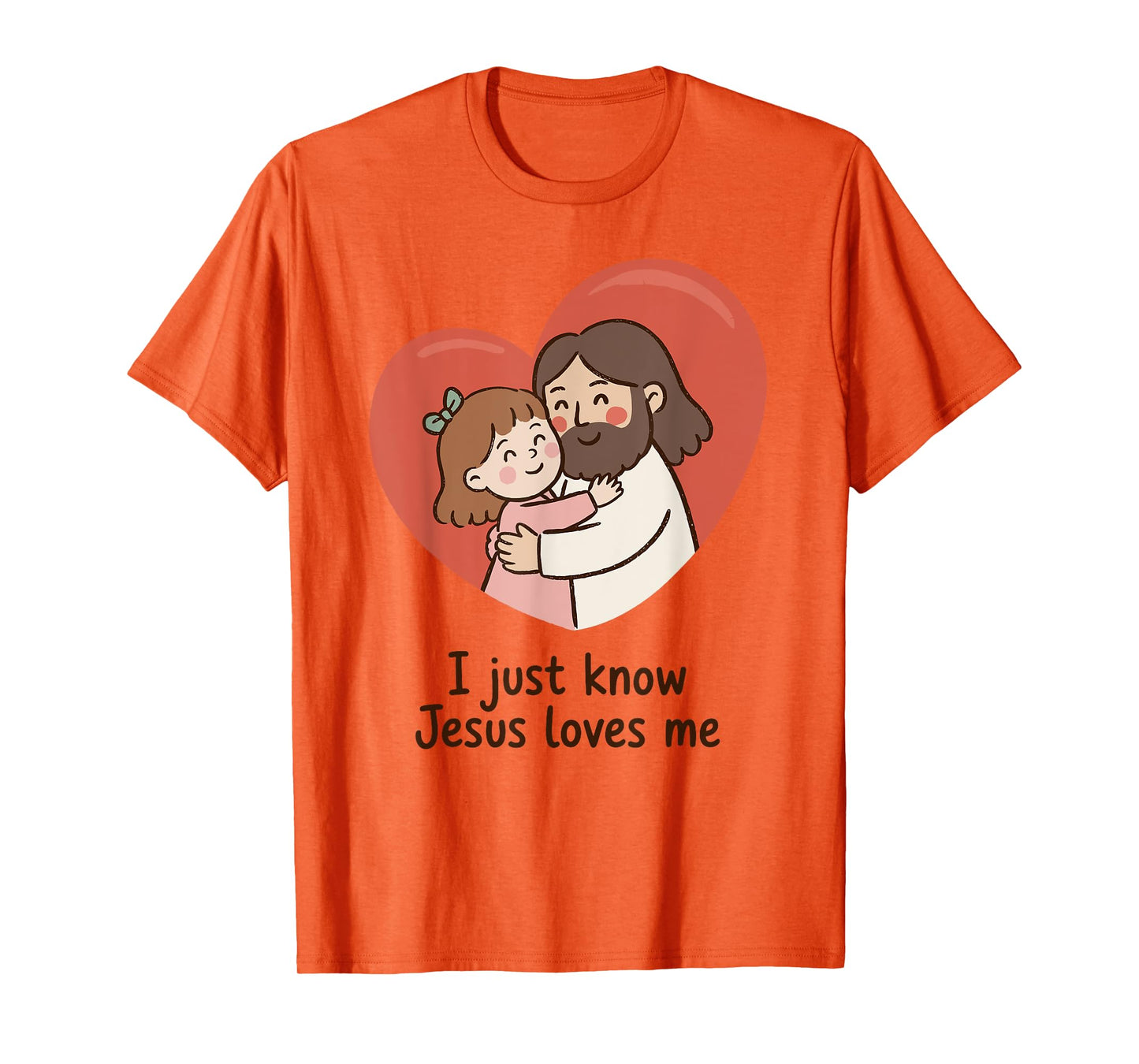 Jesus Hug with Child Heart Cute Christian Message T-Shirt