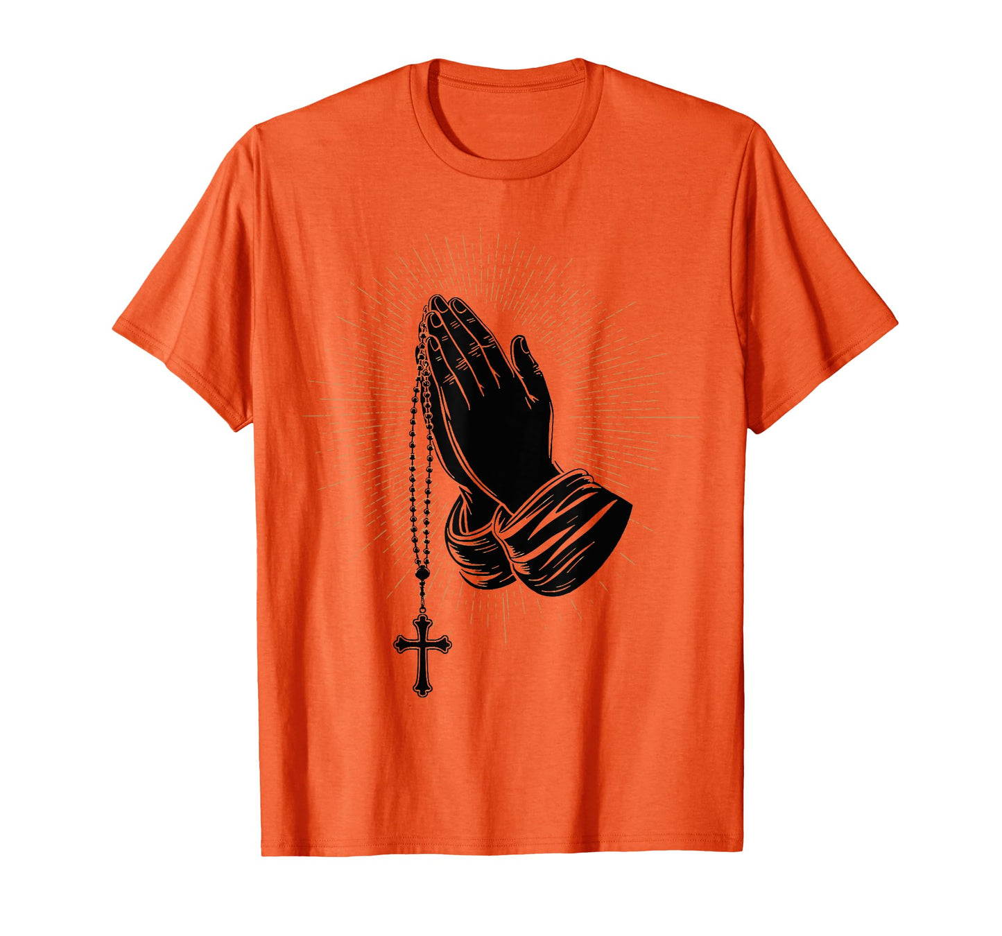 Rosary Praying Hands Faith Religious Christian Catholic T-Shirt