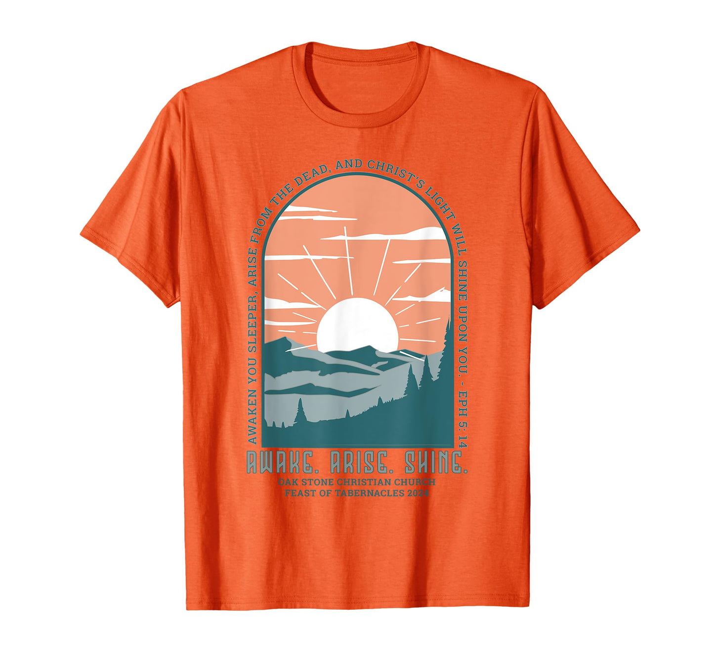 Oak Stone Feast of Tabernacles Awake Arise Shine Window T-Shirt