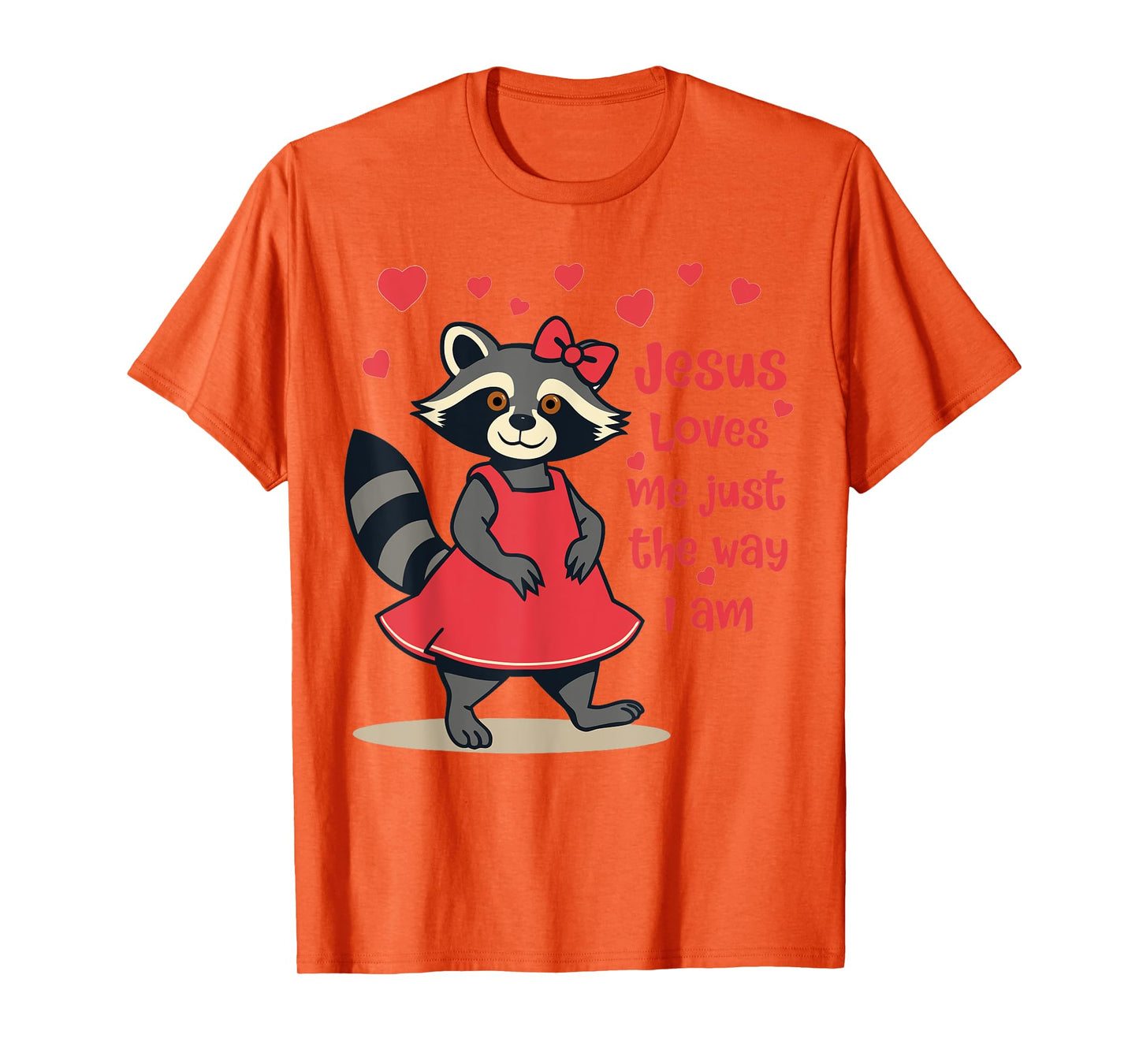 Christian Kids Racoon Jesus Loves Me Just The Way I Am T-Shirt