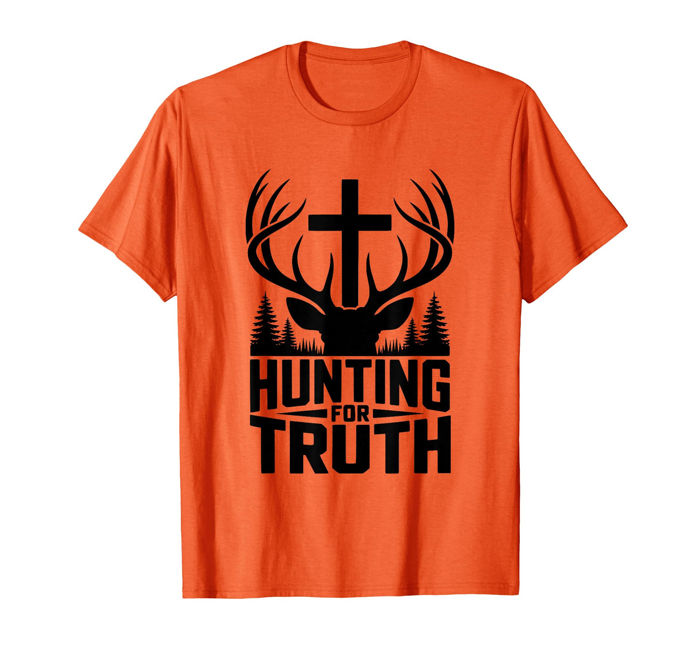 Hunting for Truth Deer Antlers with Cross Christian Outdoors T-Shirt