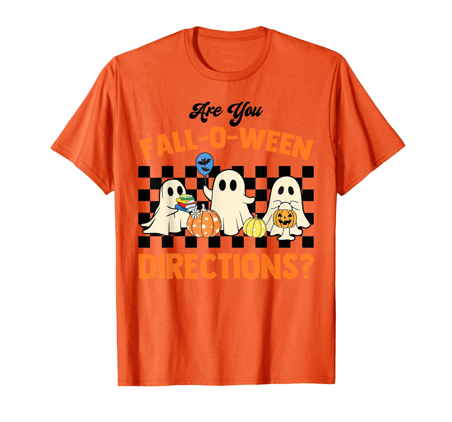 Retro Are You Fall-O-Ween Directions Pumpkin Ghost Halloween T-Shirt