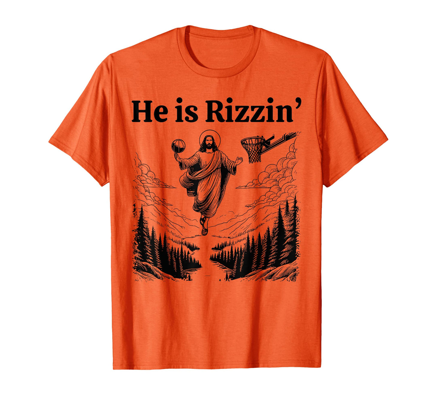 He Is Rizzin Funny Kids Easter Day Retro Christian Religious T-Shirt