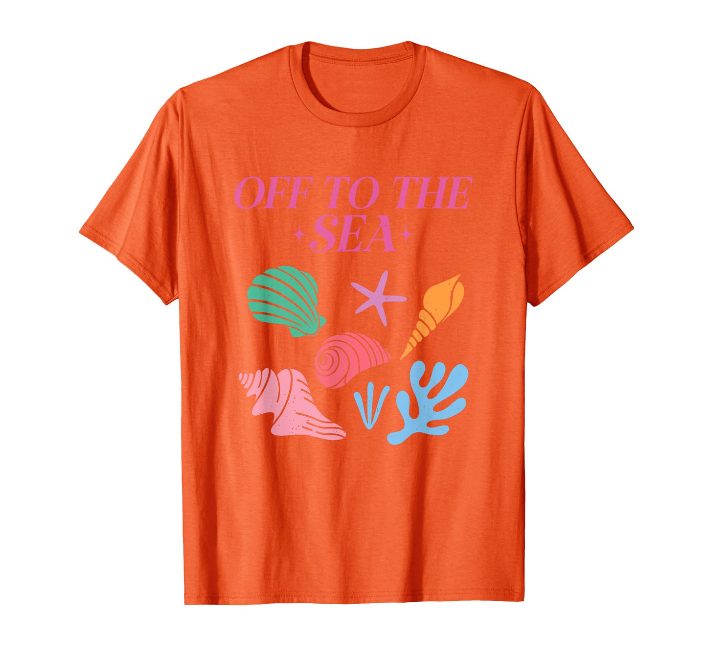 Off To The Sea Summer Cute Beach Colorful Seashells Starfish T-Shirt for Men Women Girls Kids