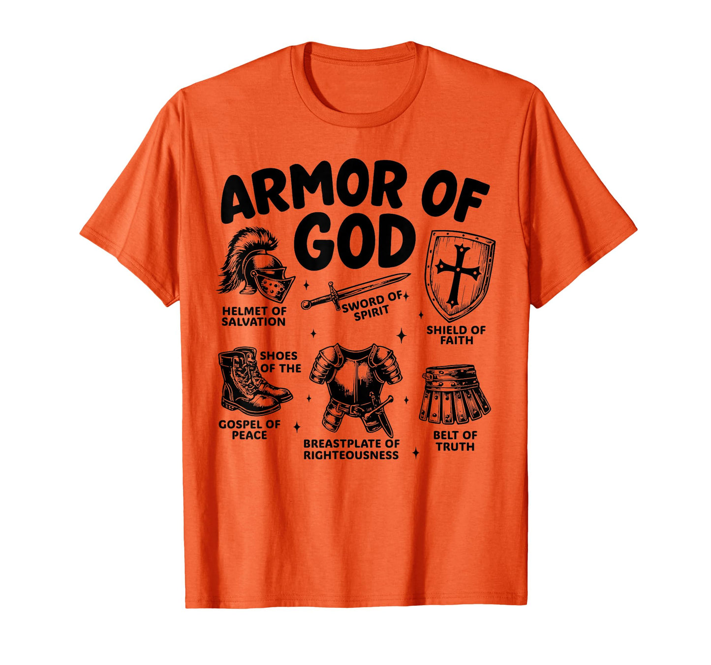 Armor of God Christian Battle Gear Bible Verse Ephesians T-Shirt