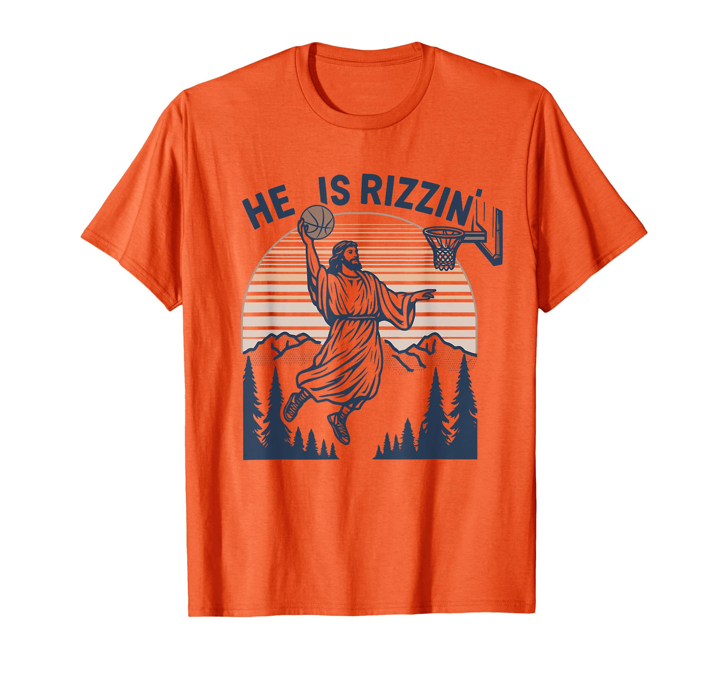 Vintage Christian Faith Jesus Basket Ball He Is Rizzin' T-Shirt