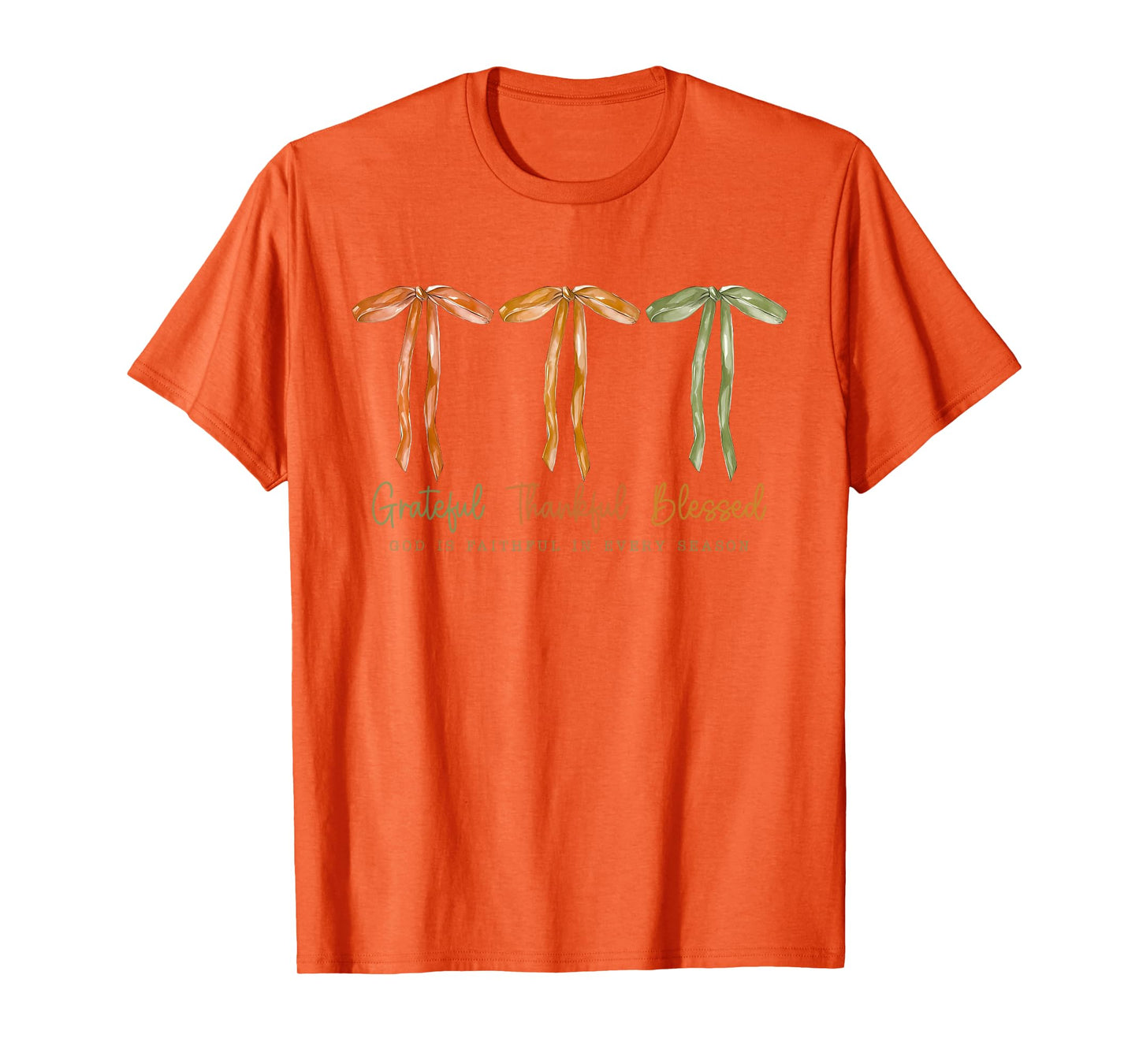 Grateful Thankful Blessed Thanksgiving Autumn for Kids Women T-Shirt