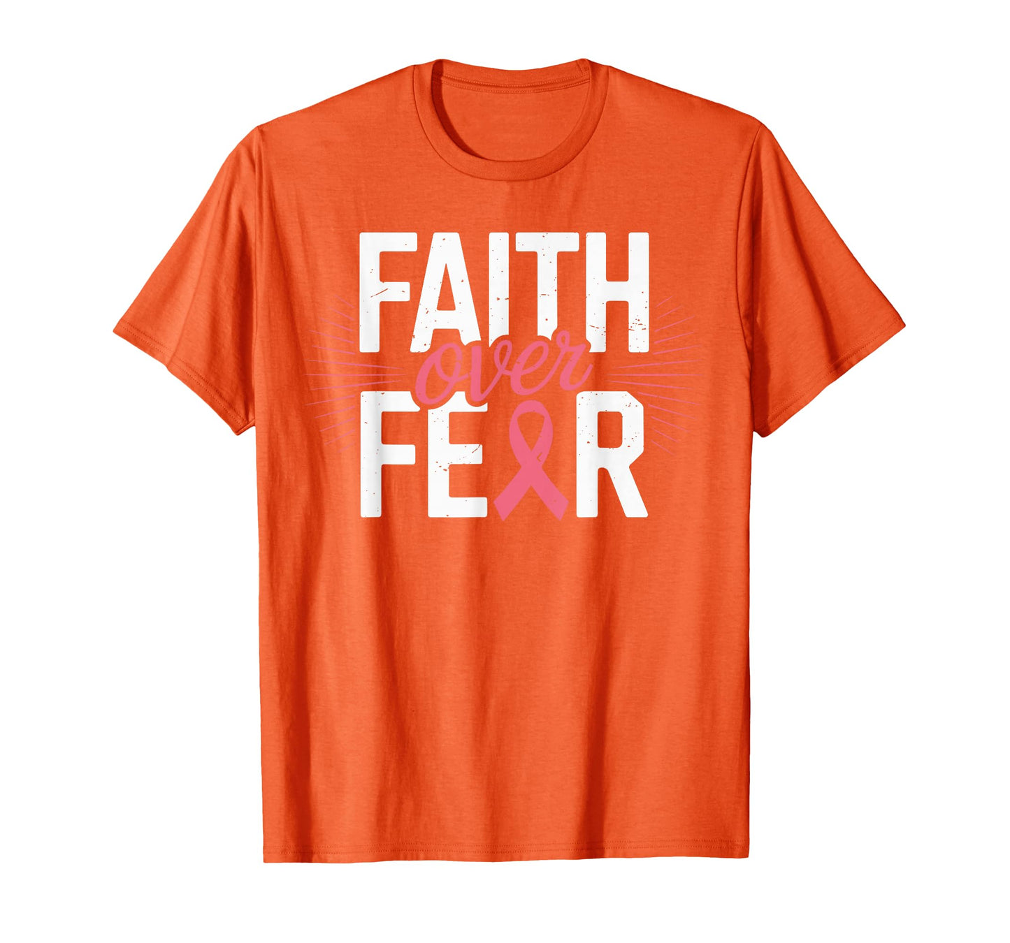 Faith Over Fear Breast Cancer Awareness Pink Christian Jesus T-Shirt