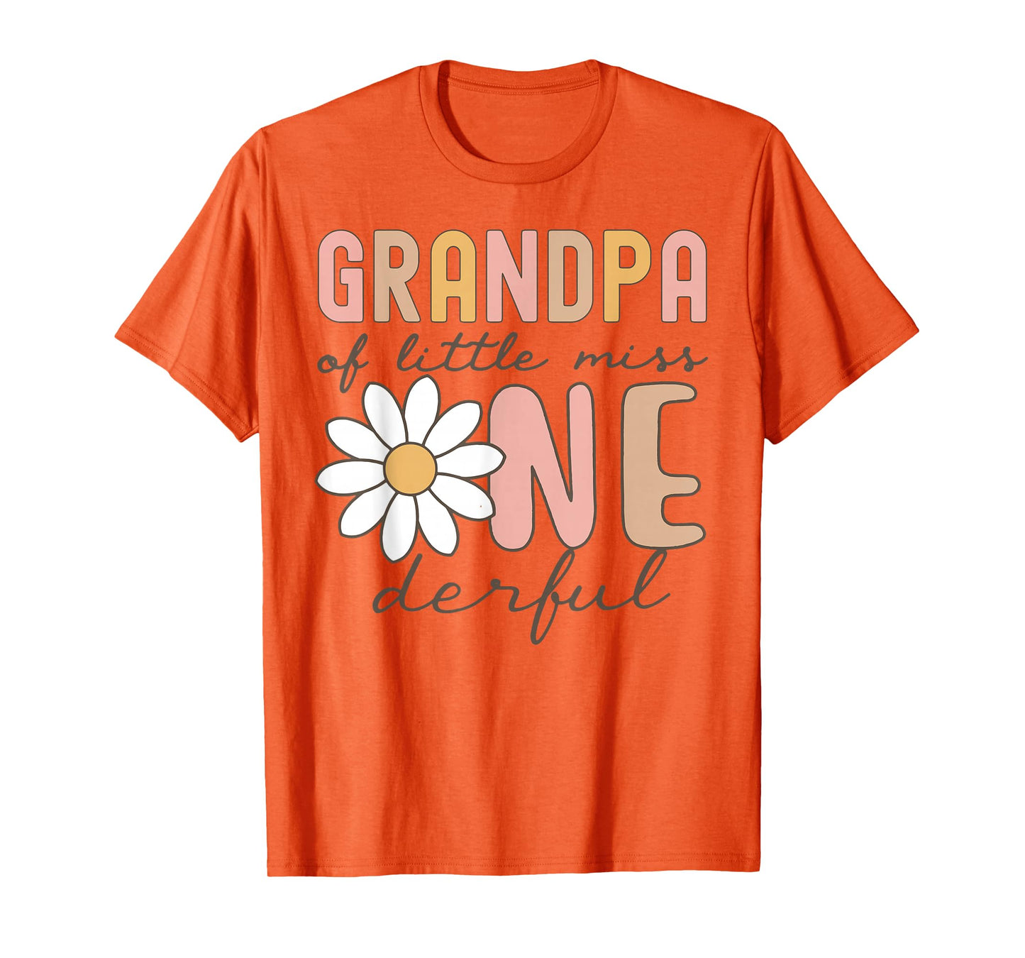 Grandpa of Little Miss Onederful First Birthday Daisy Family T-Shirt