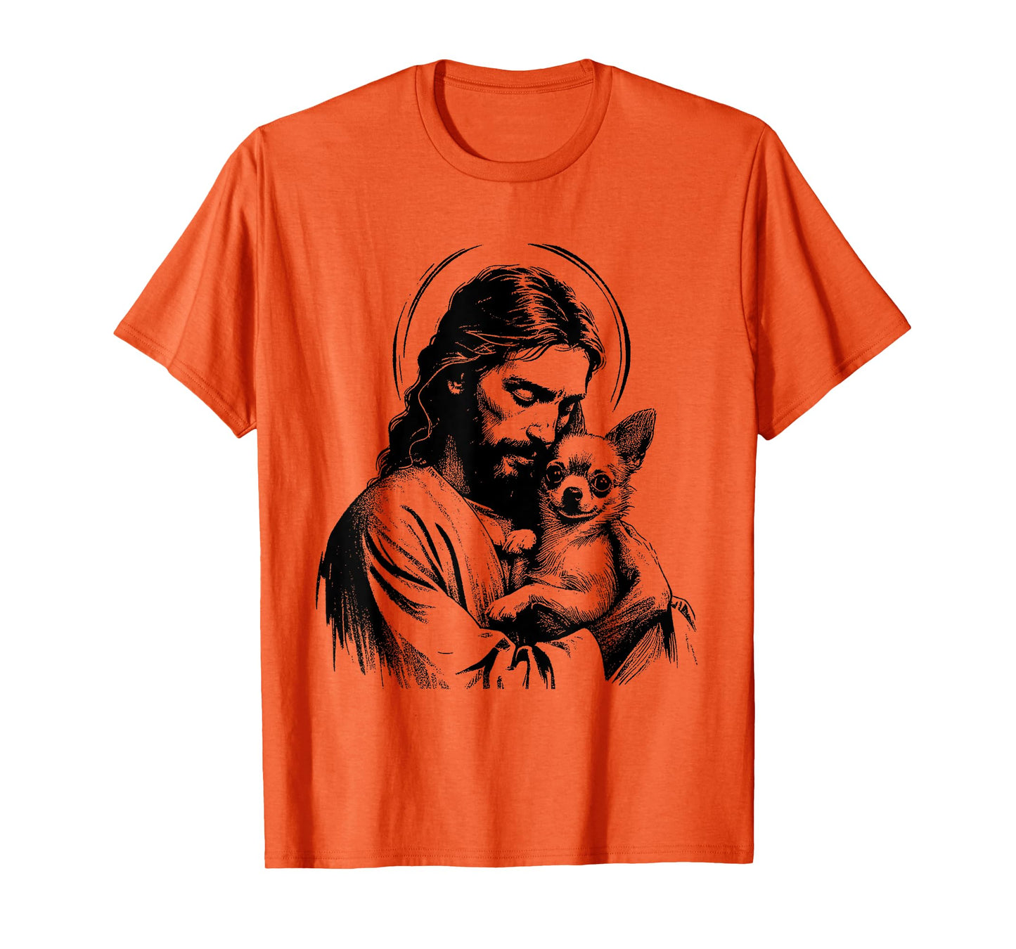 Retro Chihuahua Apparel Gifts Jesus Chihuahua Dog - Funny Christian Religious Dog Lover T-Shirt