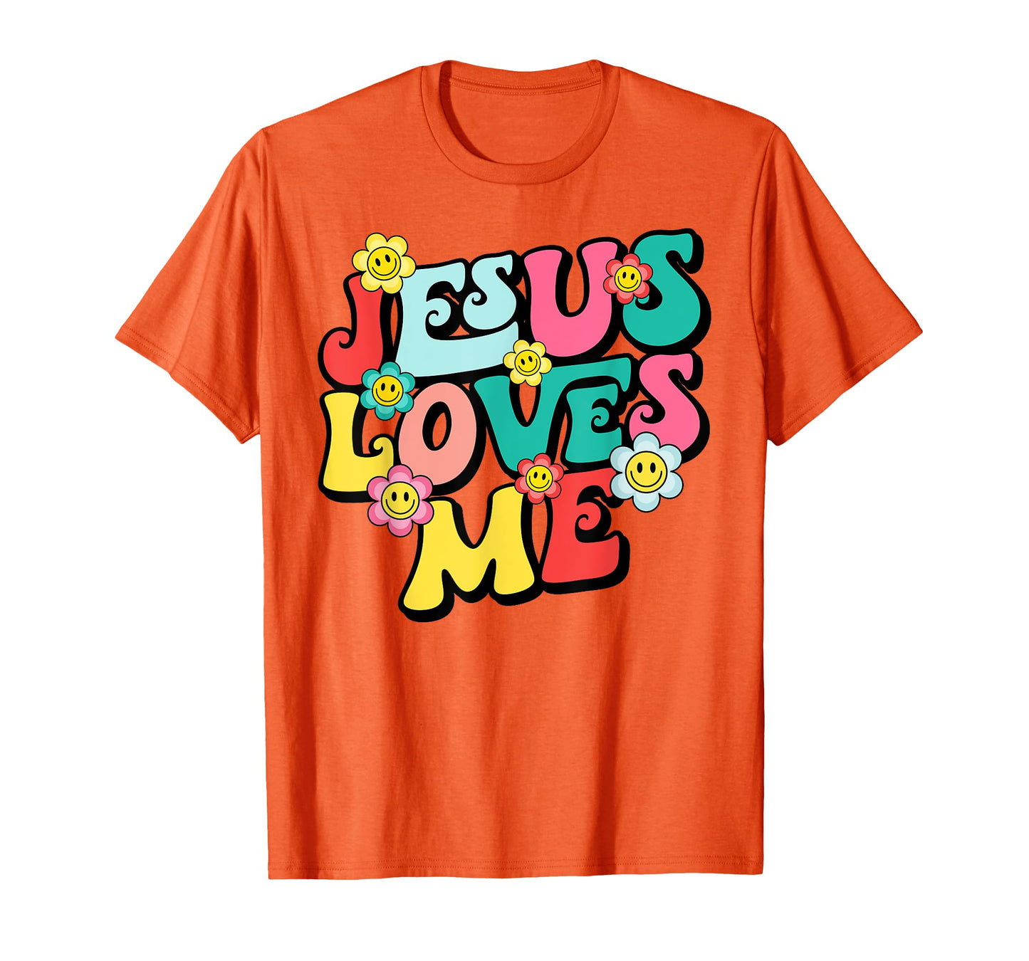 Jesus Loves Me Retro Vintage Groovy Style Men Womens T-Shirt