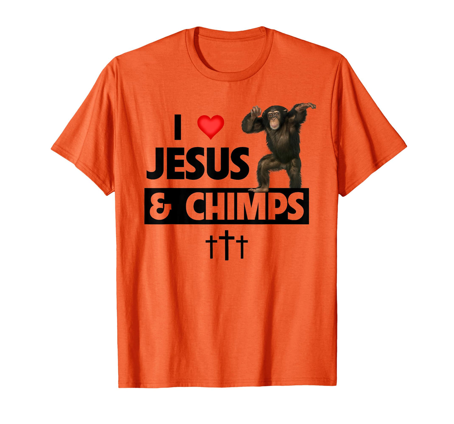 I Love Jesus and Chimps Christian Chimpanzee Monkey Lovers T-Shirt