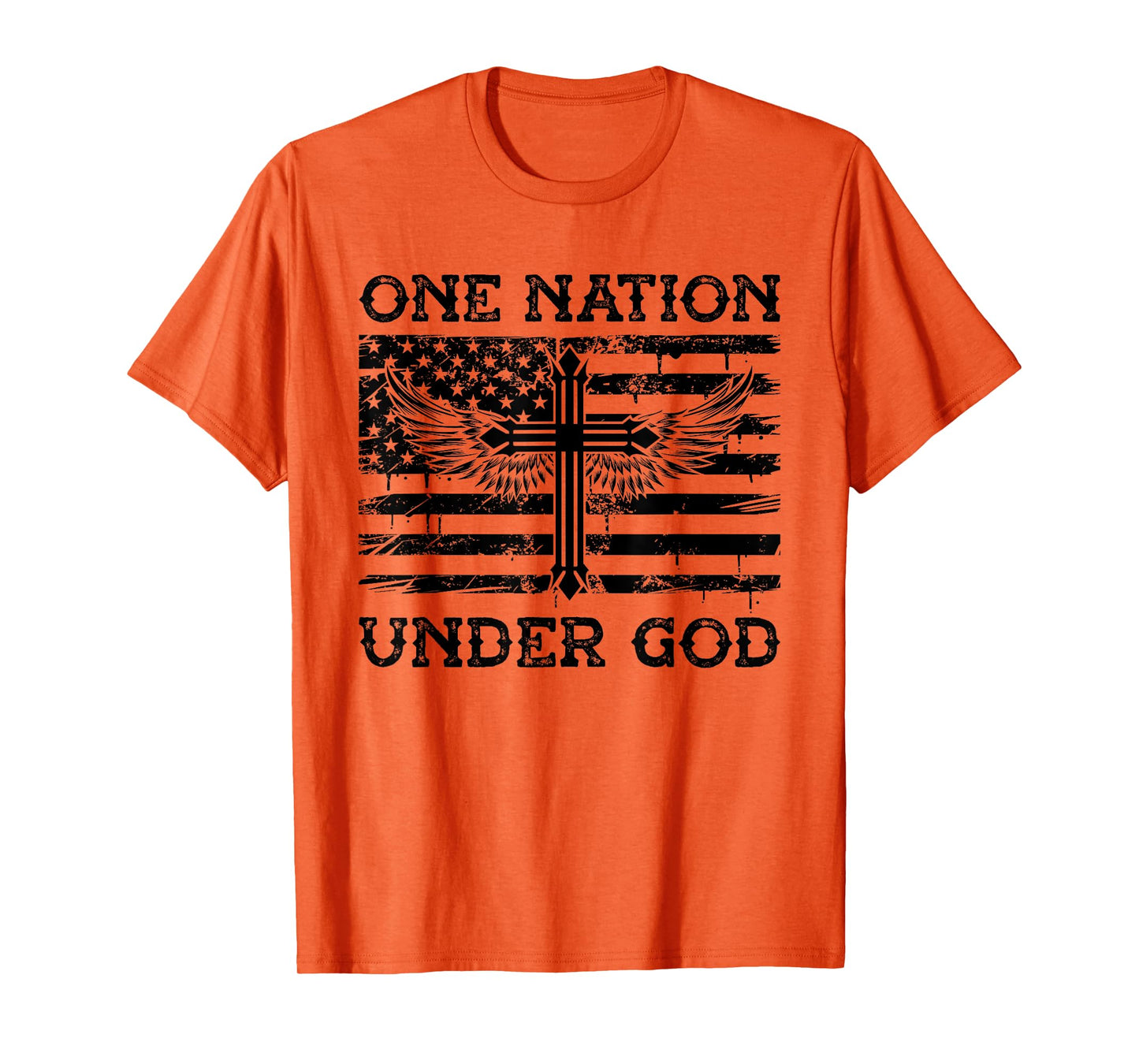 One Nation Under God Jesus Blessed American Flag T-Shirt