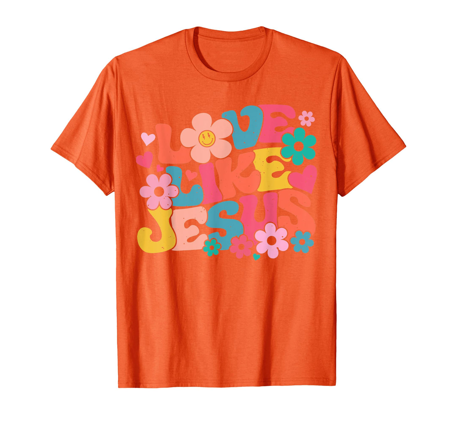 Love Like Jesus Christian Bible Verse Trendy Floral Heart T-Shirt