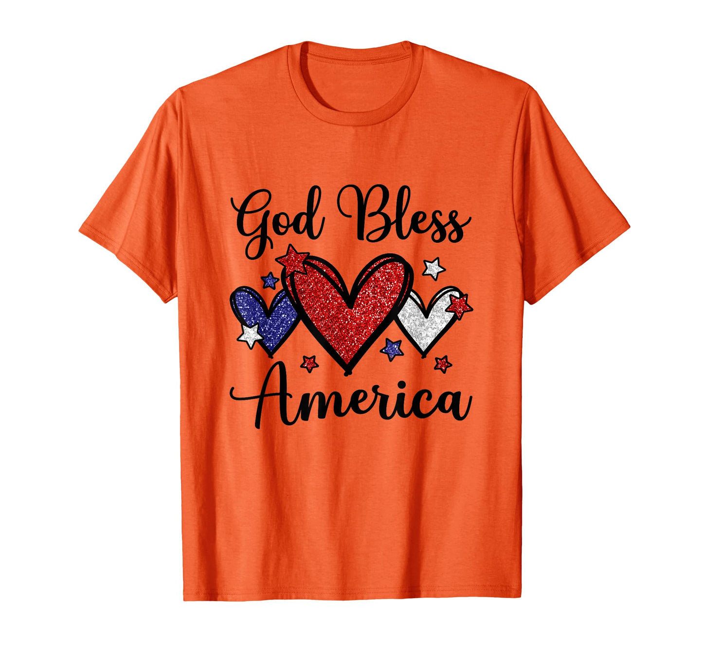 God Bless America Patriotic USA Flag Colors For Christians T-Shirt for Women Kids Men