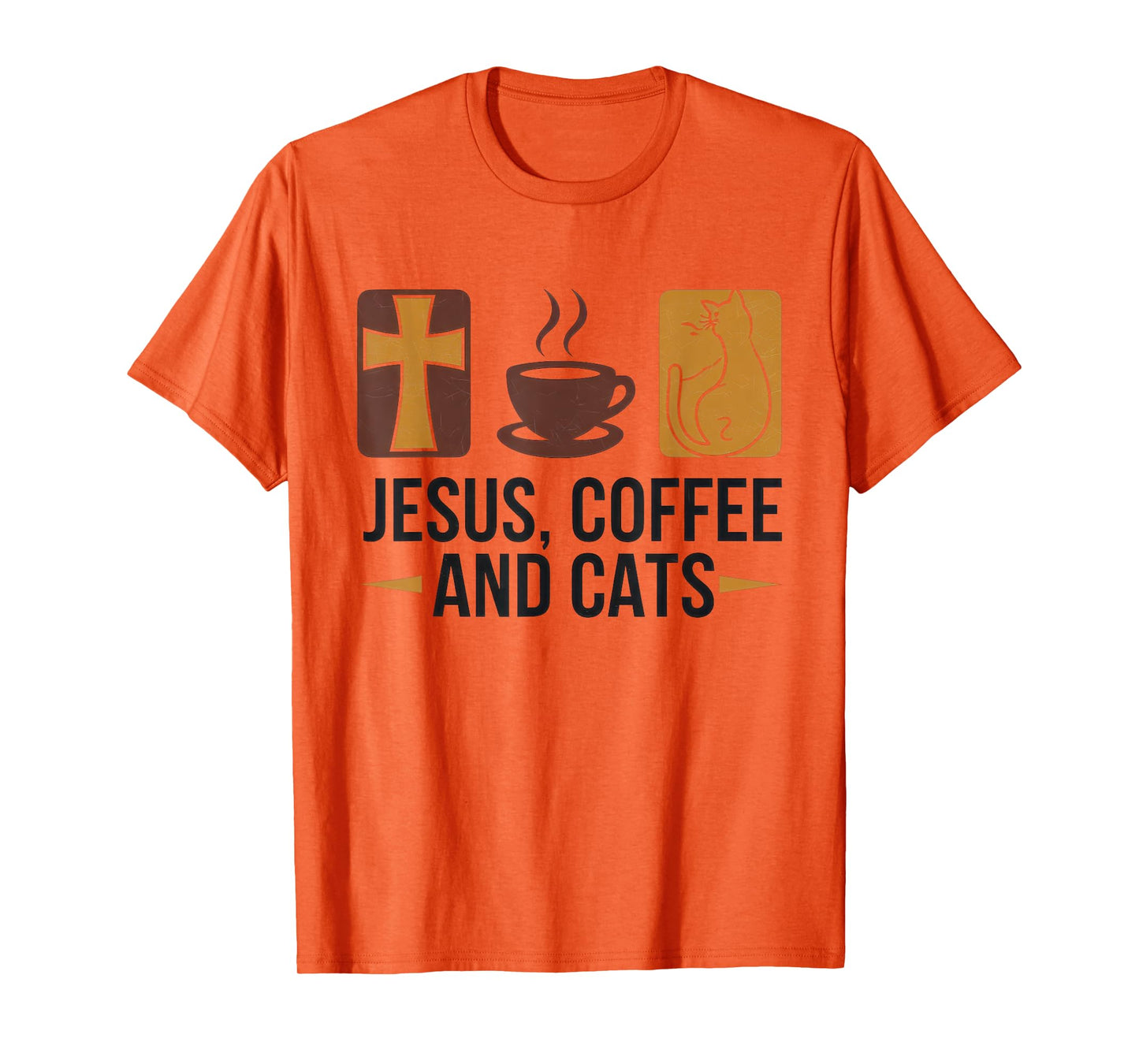 Jesus Coffee Cats Funny Cute Design Jesus Lovers Christian T-Shirt
