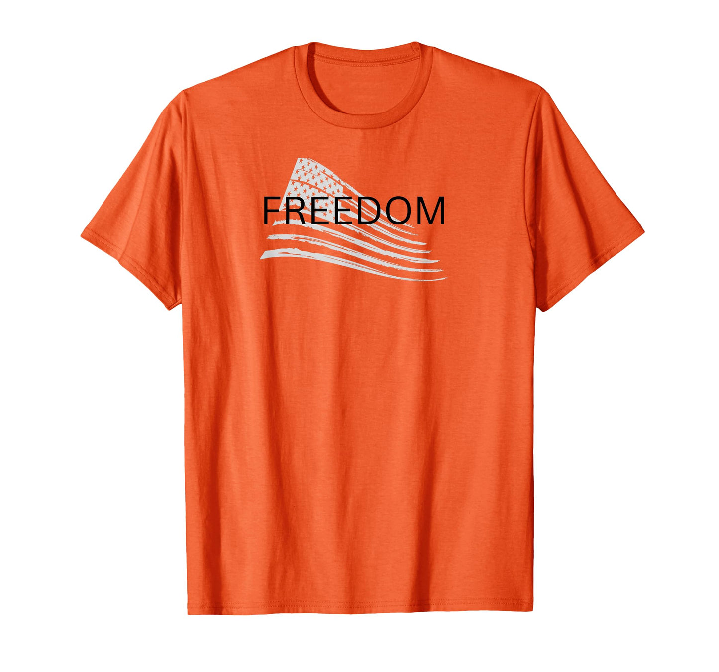 Freedom Text Christian, Patriotic Flag Faith Blk Txt T-Shirt