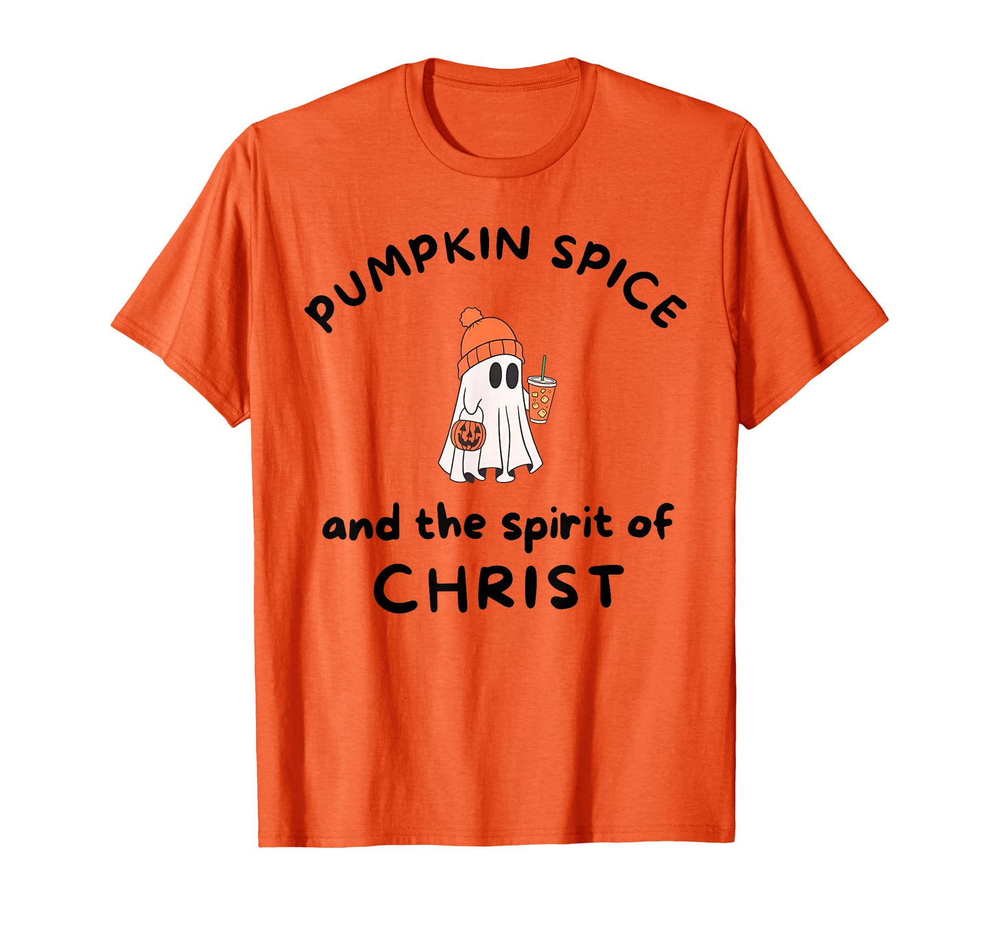 Pumpkin Spice and The Spirit of Jesus Christ Ghost Halloween T-Shirt