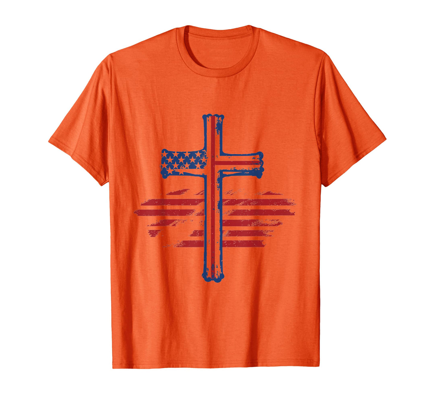 Christian US USA Flag American Christ Faith Over Fear Cross Women Men T-Shirt