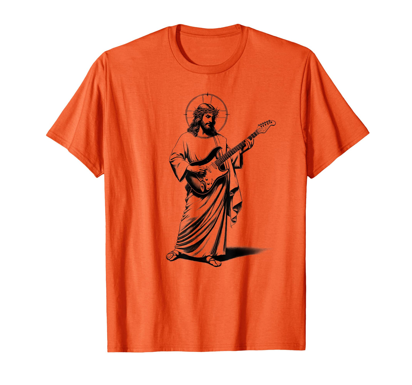 Funny Jesus Playing Electric Guitar Guitarist Christian Rock T-Shirt