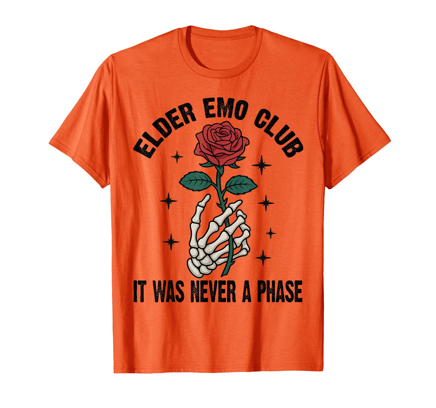 Elder Emo Club It was Never A Phase Skeleton Rose Gothic T-Shirt