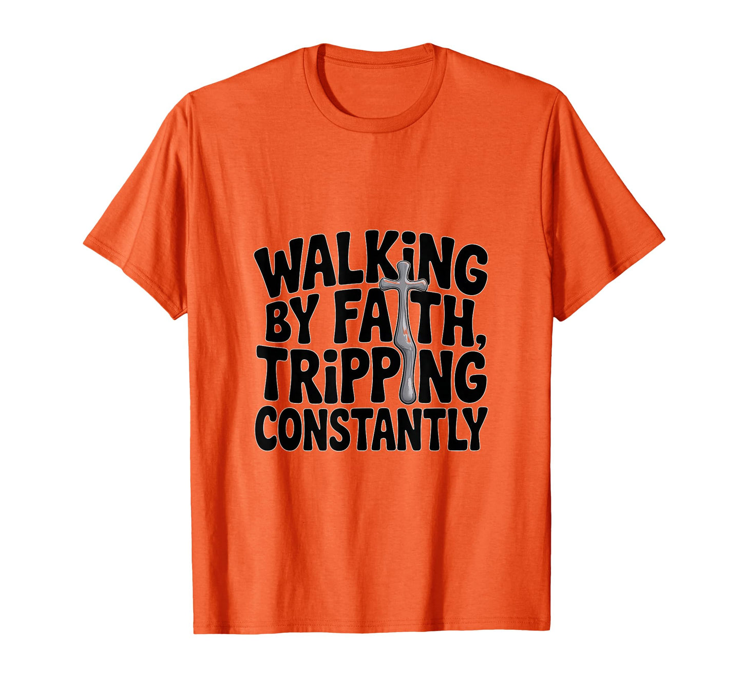 Walking by Faith Tripping Constantly Christian Couples Jesus T-Shirt