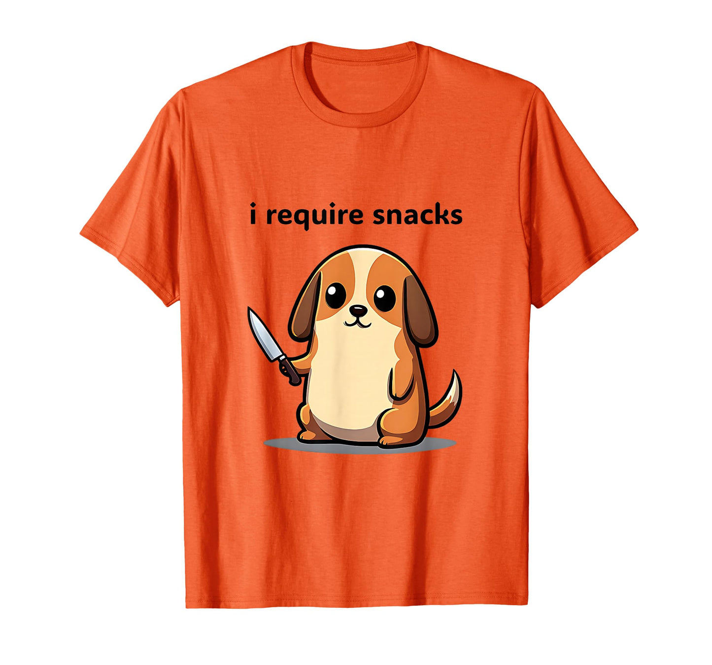 Funny Dog Meme I Require Snacks Cute Animal Design Men Women T-Shirt