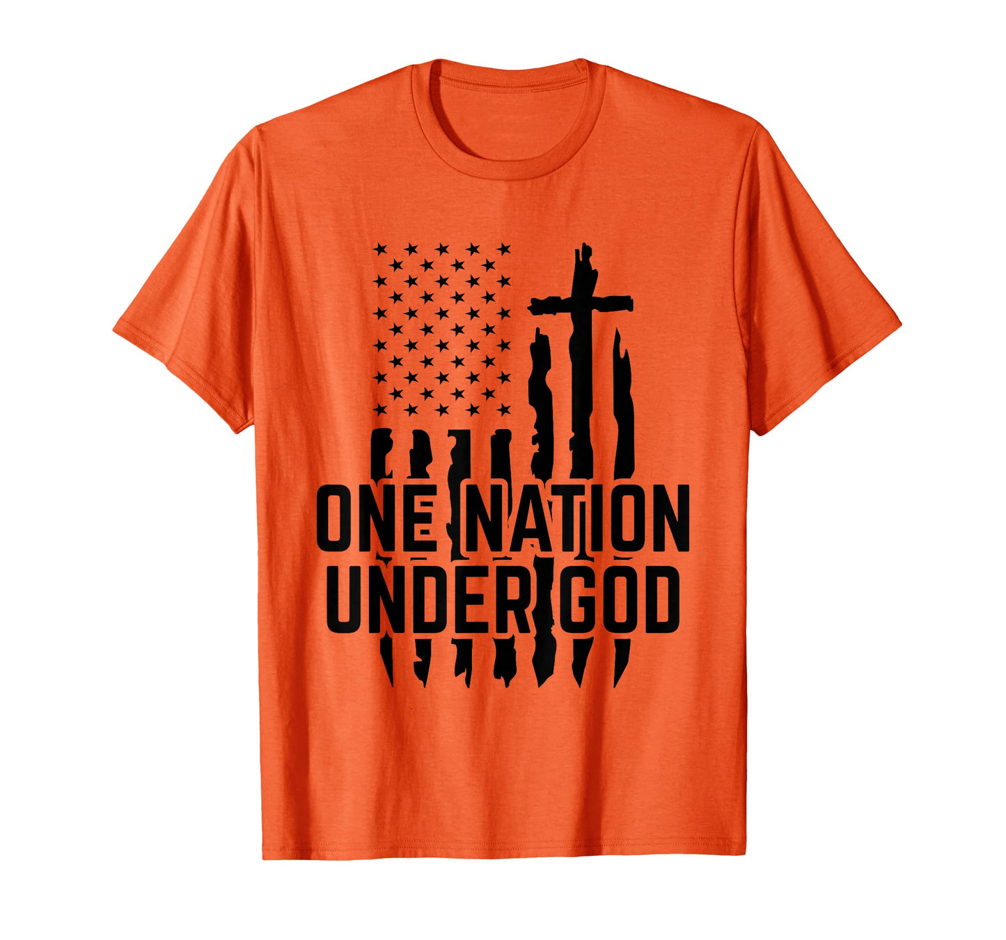 One Nation Under God Jesus Blessed American Flag T-Shirt