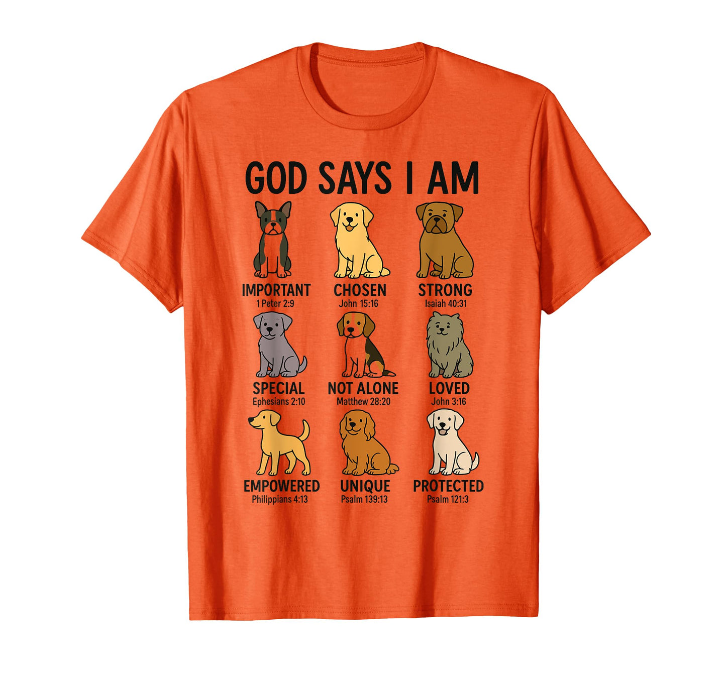 God Says I Am Christian Dog Religion Jesus Bible Dogs T-Shirt for Men Women Kids