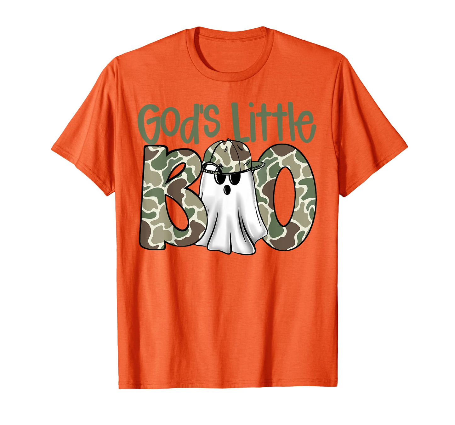 God's Little Boo Camo Ghost Christian Halloween Boys Kids T-Shirt