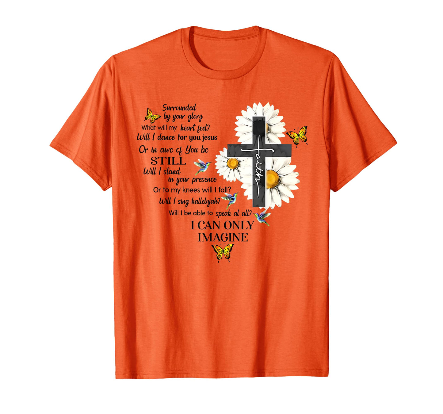 Butterfly Jesus Cross I Can Imagine Christian Religious T-Shirt