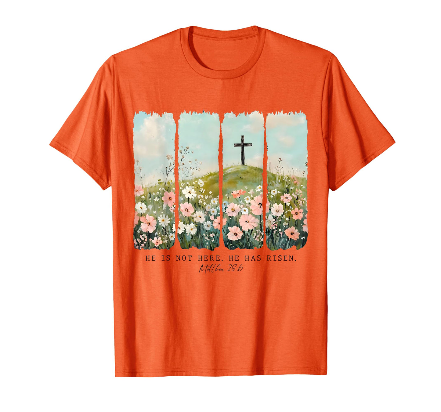 He Is Not Here He Has Risen Jesus Christian Happy Easter Tee T-Shirt