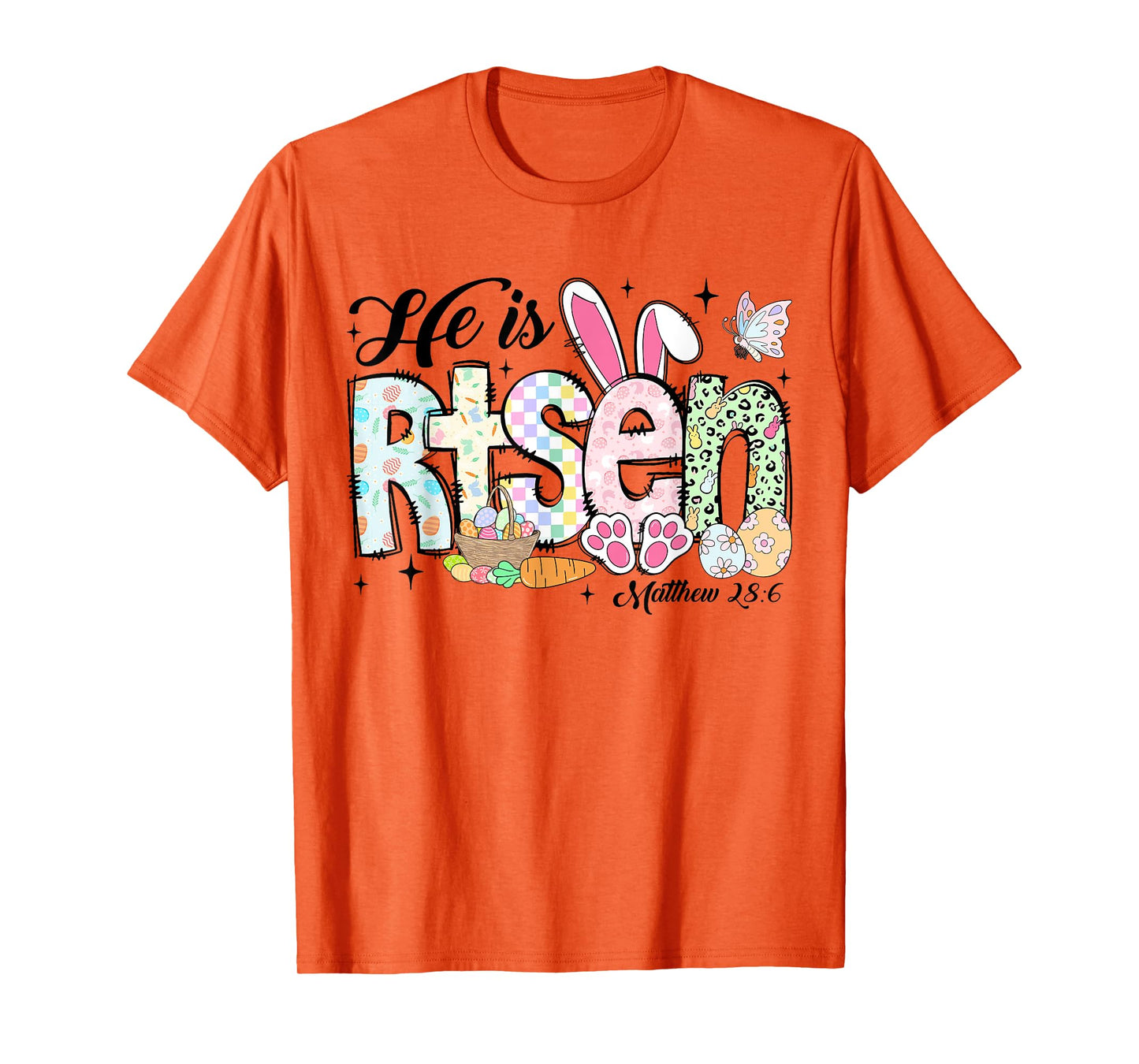 He is Risen Jesus Christian Happy Easter Kids Women Girls T-Shirt