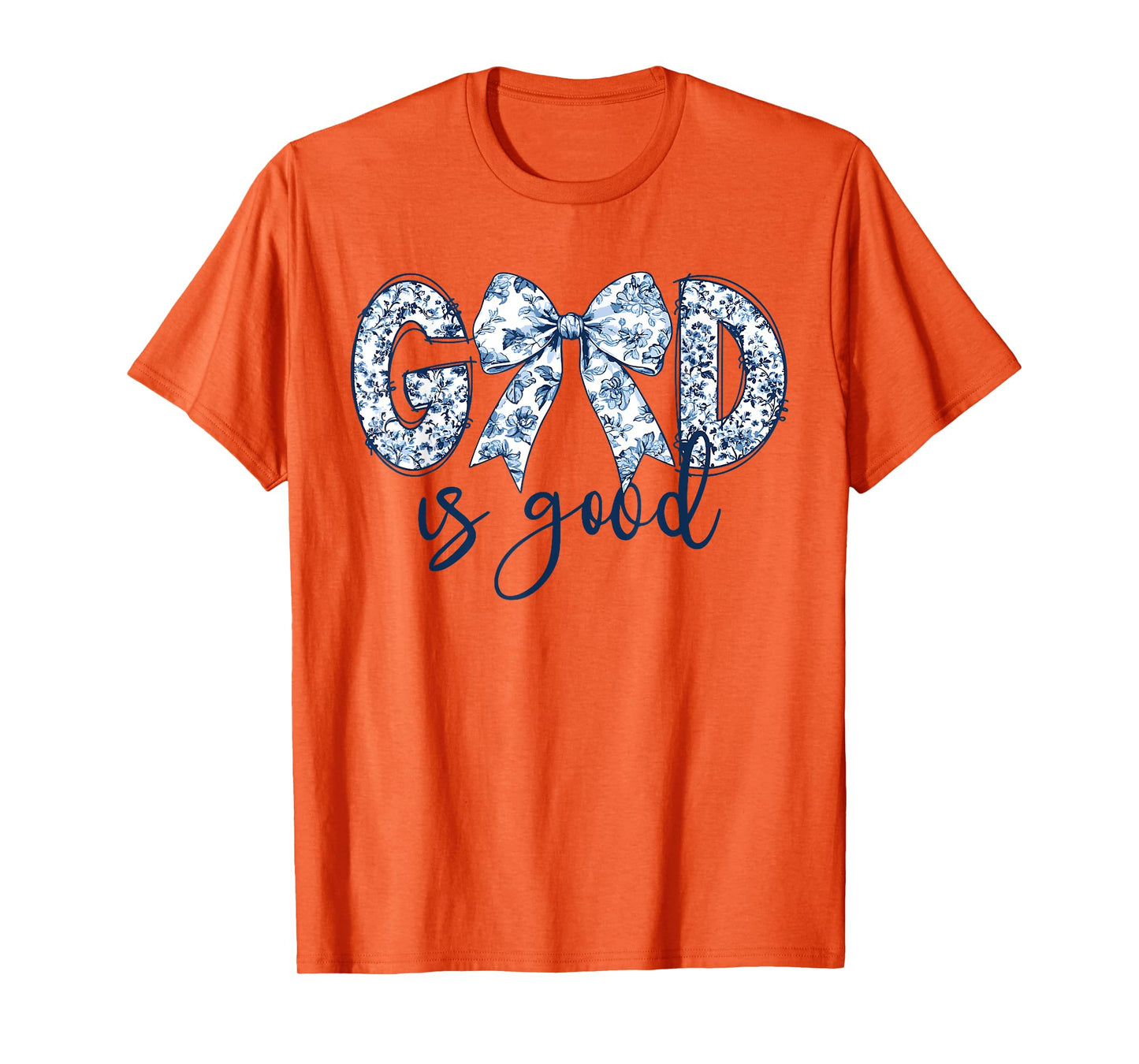 God is Good Floral Bow Christian Faith Religious T-Shirt